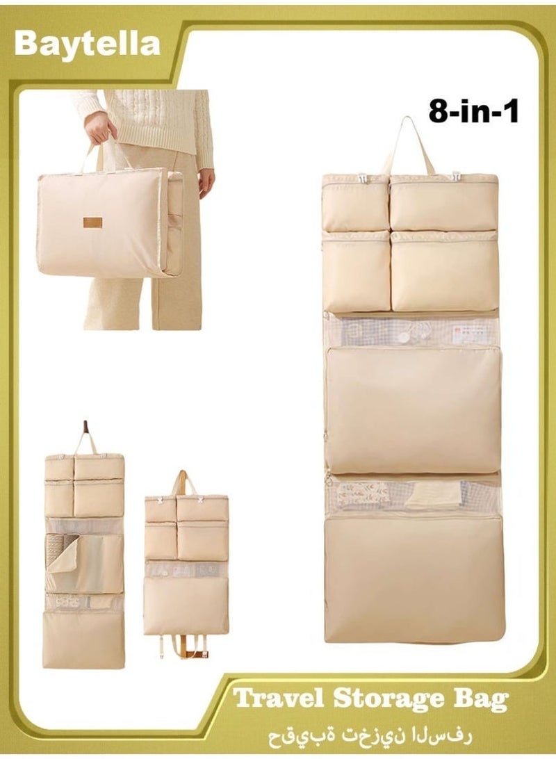 baytella 8-in-1 Hanging Travel Organizer Bag, Large Capacity Luggage & Packing Cube Set with Mesh and Zipper Compartments for Suitcase, Hotel and Car - Image 1